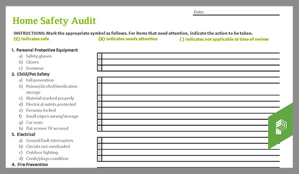 Home safety audit checklist