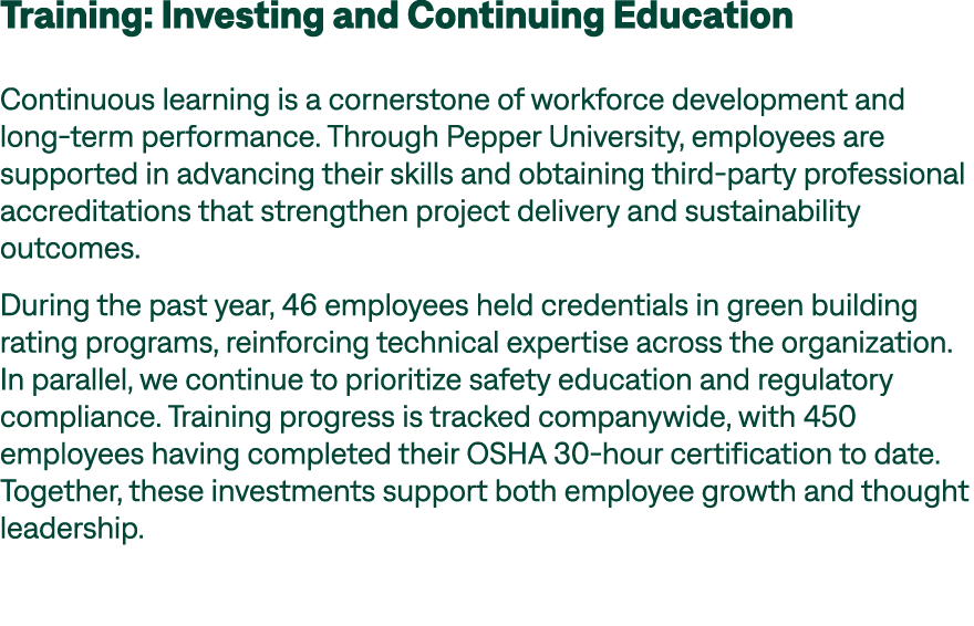 Training: Investing and Continuing Education Continuous learning is a cornerstone of workforce development and long t...