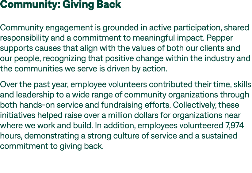 Community: Giving Back Community engagement is grounded in active participation, shared responsibility and a commitme...