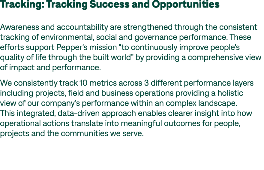 Tracking: Tracking Success and Opportunities Awareness and accountability are strengthened through the consistent tra...