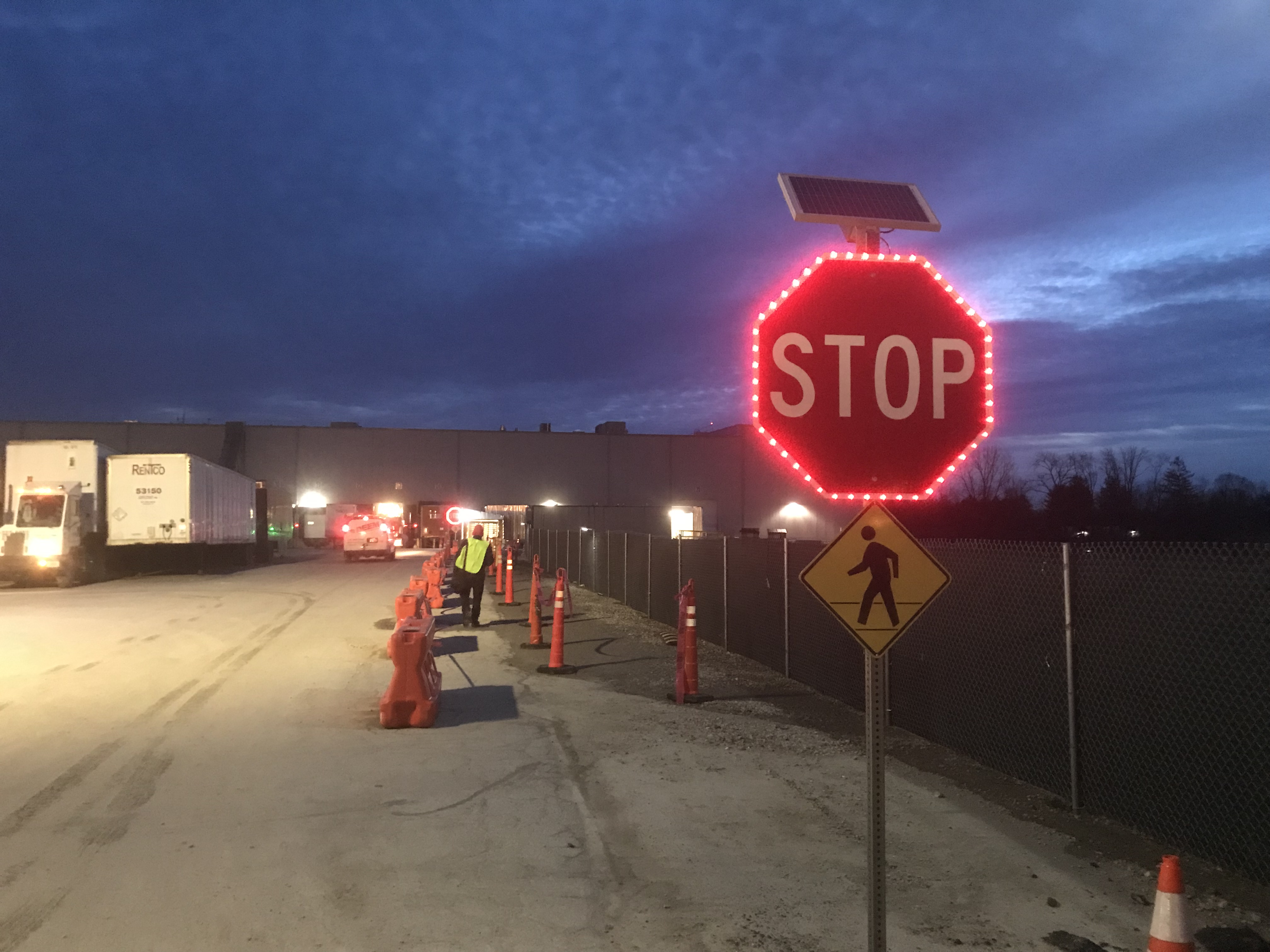 Solar powered stop sign