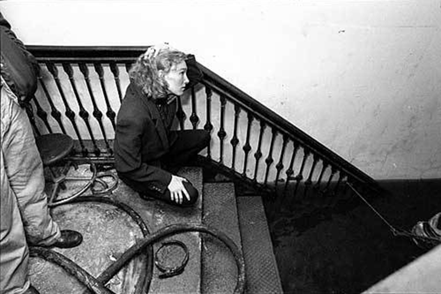 Marshall-Fields-Employee-Looking-into-Basement