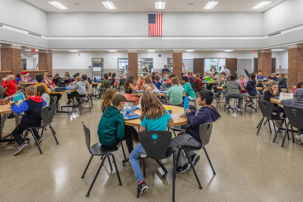K-12 Construction, Pepper Indiana, Pepper Construction, Indianapolis, Indiana, HSE, Hamilton Southeastern Schools, Elementary school, students, first grade, second grade, third grade, fourth grade, fifth grade, cafeteria