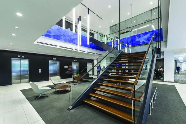 Chamberlain Headquarters lobby stairs