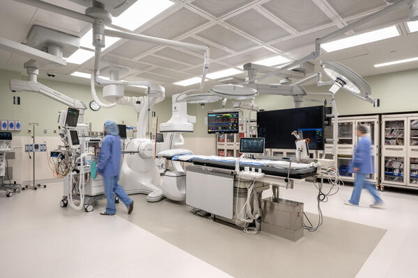 IU Health Arnett, Hybrid OR renovation, Cardiac rehab renovation, Healthcare renovation project, Hospital renovation Indiana, Pepper Construction healthcare projects Hybrid operating room construction, Cardiac care facility renovation, Surgical suite renovation, Advanced surgical technology facility, Cardiovascular care renovation, Hospital vertical expansion