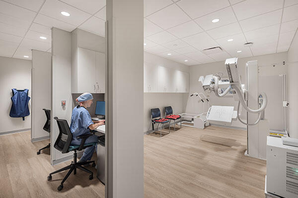 Rush University North & Harlem MOB Exam Room and Tech Station