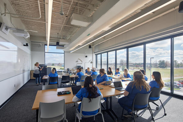 Higher education, Ivy tech. Pepper, Pepper construction, Indiana, College construction, Construction, Higher Education construction, Ivy Tech Community College, Columbus, Main Building, Aerial, Campus, Students, Nursing