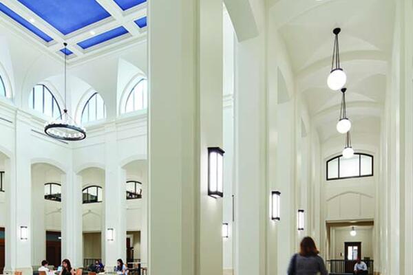 Notre Dame Jenkins and Nanovic Halls atrium