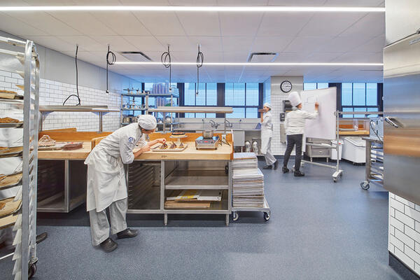 Baking and pastry station at Kendall College 