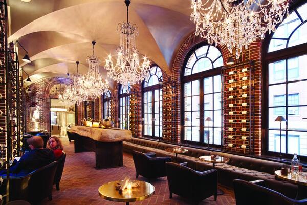 RH Gallery Interior - wine bar windows