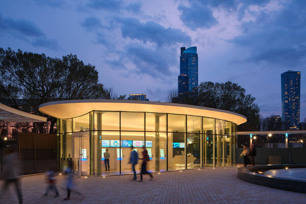 Shedd Exterior Entrance at Night