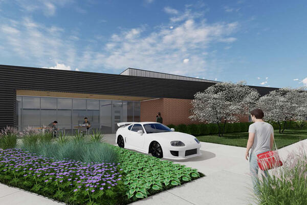 Ivy Tech Auto - North Facade Student Lounge