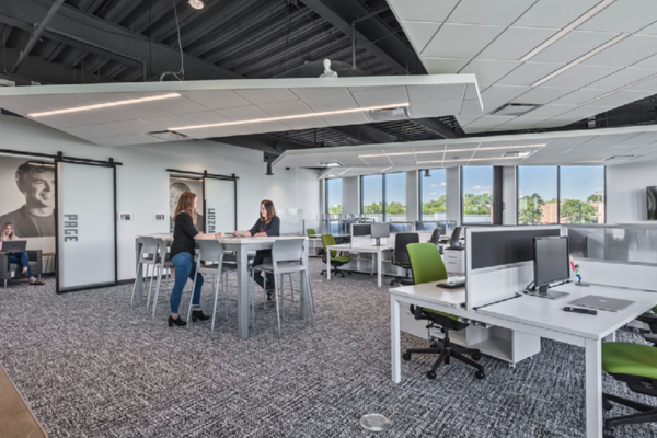 The new workplace is designed to be flexible for both all-team gatherings as well as smaller break-out and collaboration sessions.
