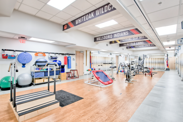 The Center of Rehabilitation & Sports Medicine moved to the main campus and its new space features a REHABRAIL System that is mounted to the ceiling.