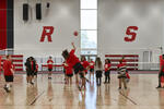 Students can train and compete in a new 60,000 square-foot fieldhouse equipped with a 200-meter indoor track and long-jump area, three basketball courts, batting cages, a weight room and fitness studio.