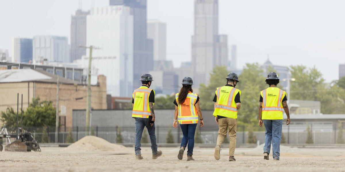 4 Construct Workers Walking