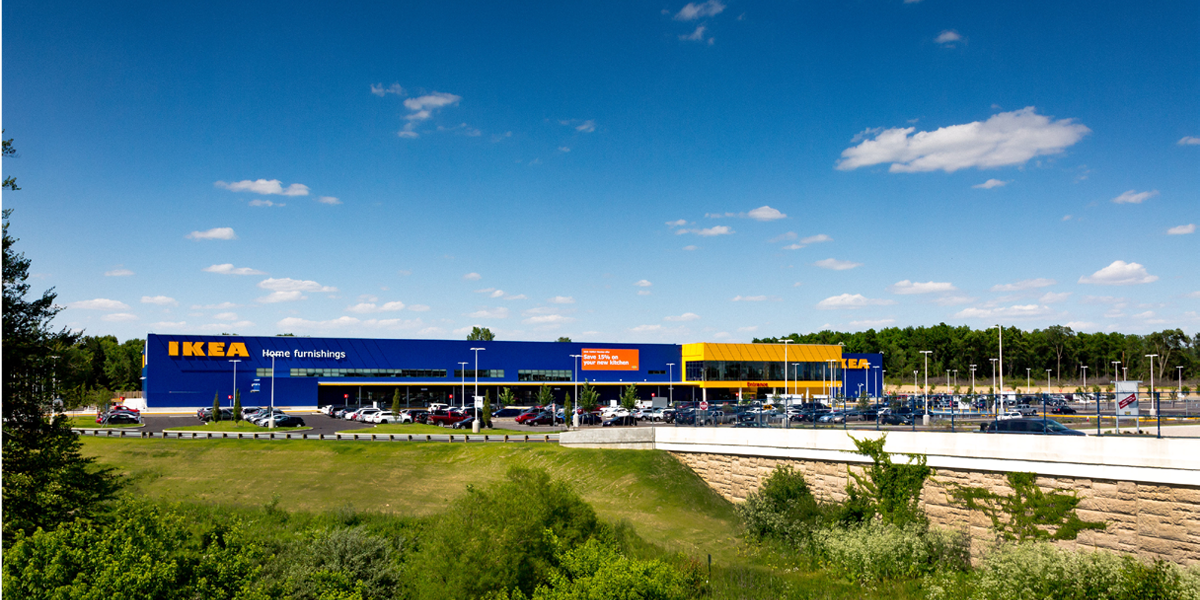 New construction of retail destination store IKEA in Ohio