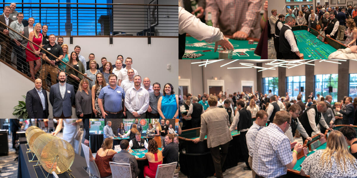 Collage of Pepper Ohio's Casino Night benefiting Junior Achievement