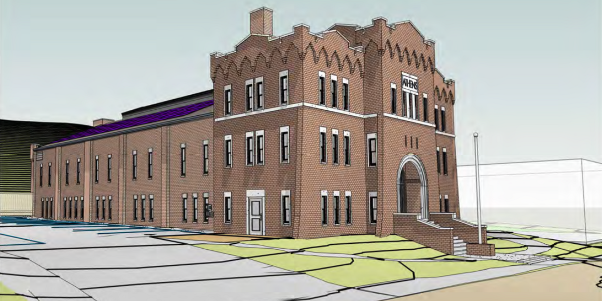 City of Athens, Ohio, armory renovation, rendering